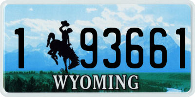 WY license plate 193661