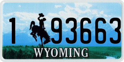 WY license plate 193663
