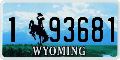 WY license plate 193681