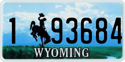 WY license plate 193684