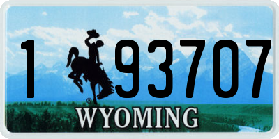 WY license plate 193707