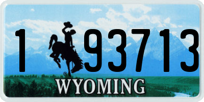 WY license plate 193713