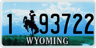 WY license plate 193722