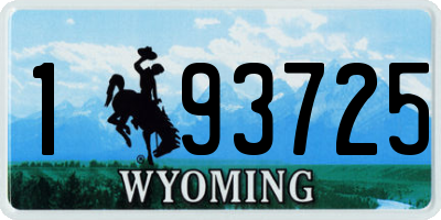 WY license plate 193725