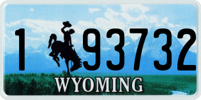 WY license plate 193732