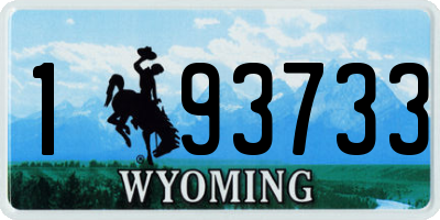 WY license plate 193733