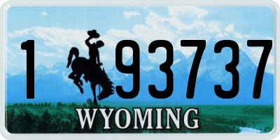 WY license plate 193737