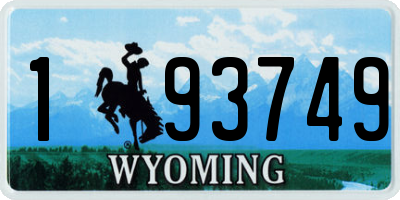 WY license plate 193749