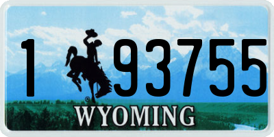 WY license plate 193755