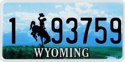 WY license plate 193759