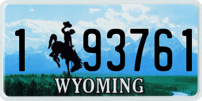 WY license plate 193761