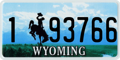 WY license plate 193766