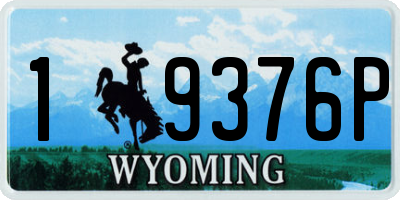 WY license plate 19376P