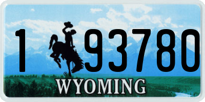 WY license plate 193780
