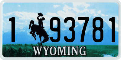 WY license plate 193781