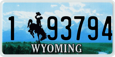WY license plate 193794