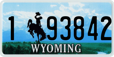 WY license plate 193842