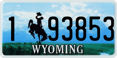 WY license plate 193853