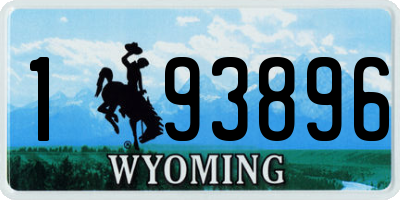 WY license plate 193896