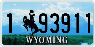 WY license plate 193911