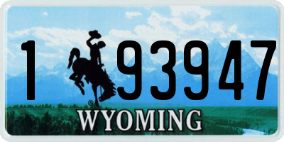 WY license plate 193947