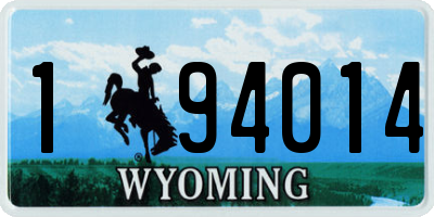 WY license plate 194014
