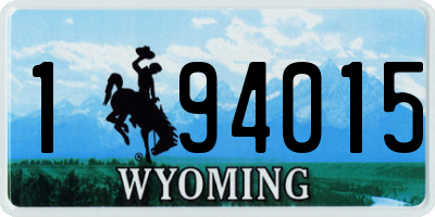 WY license plate 194015
