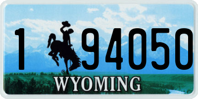 WY license plate 194050