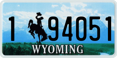WY license plate 194051
