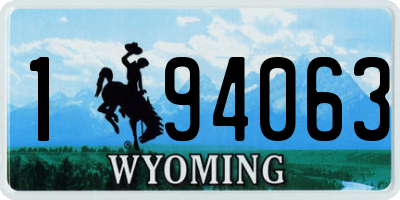 WY license plate 194063
