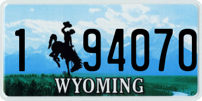 WY license plate 194070