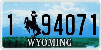 WY license plate 194071