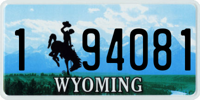 WY license plate 194081