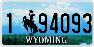 WY license plate 194093