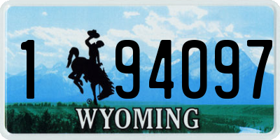 WY license plate 194097