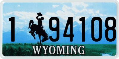 WY license plate 194108