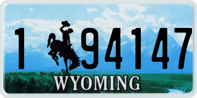 WY license plate 194147