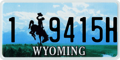 WY license plate 19415H