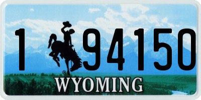 WY license plate 19415O