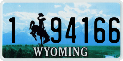 WY license plate 194166