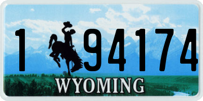 WY license plate 194174