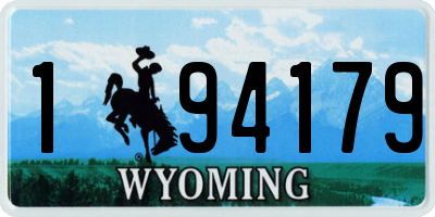WY license plate 194179