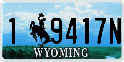 WY license plate 19417N
