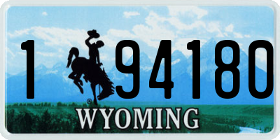WY license plate 194180