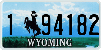 WY license plate 194182