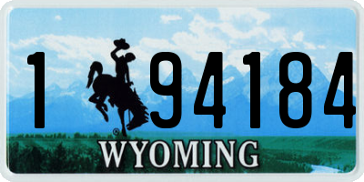 WY license plate 194184
