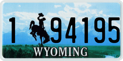 WY license plate 194195