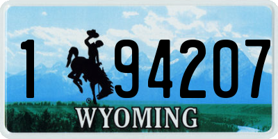 WY license plate 194207
