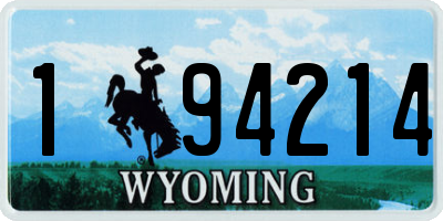 WY license plate 194214