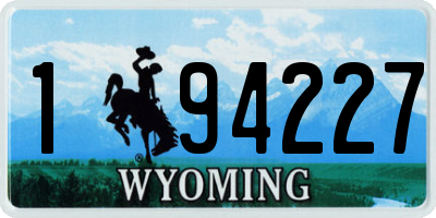 WY license plate 194227